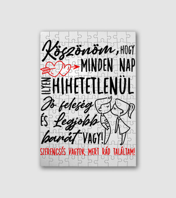 Szerencsés vagyok minta fehér pólón
