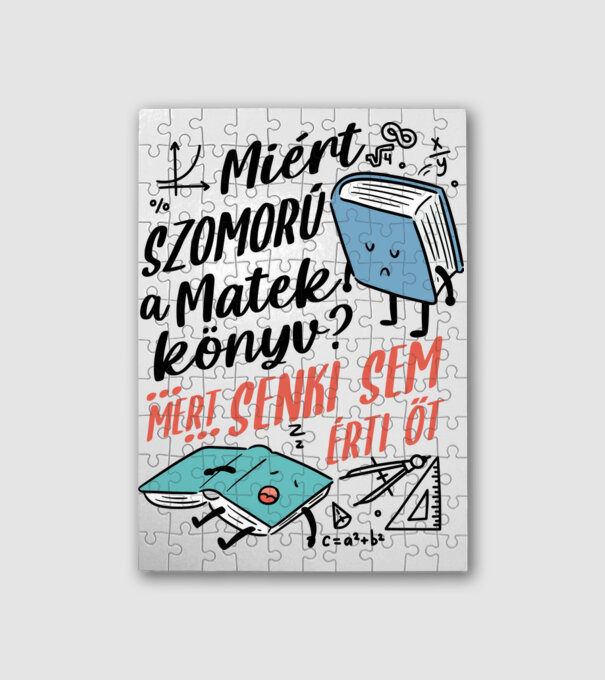 Szomorú matek könyv minta fehér pólón