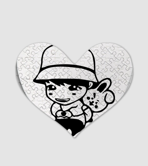 BTS CHIBI BUNNY minta fehér pólón