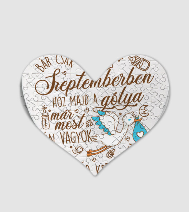 Hoz a gólya fiú Szeptember minta fehér pólón