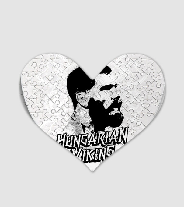 Hungarian Viking fehér minta fehér pólón