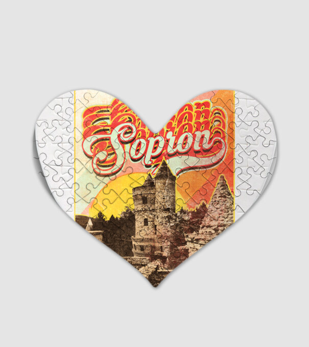 Retro Sopron minta fehér pólón