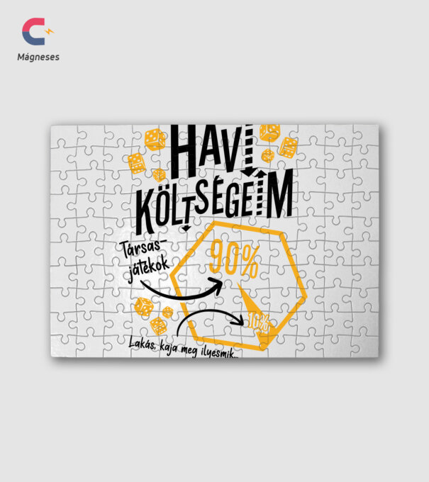 Havi költségeim feketére minta fehér pólón