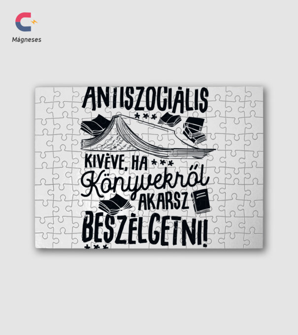 Antiszociális kivéve ha könyvekről akarsz beszélgetni minta fehér pólón