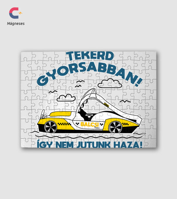 Balcsi Taxi minta fehér pólón