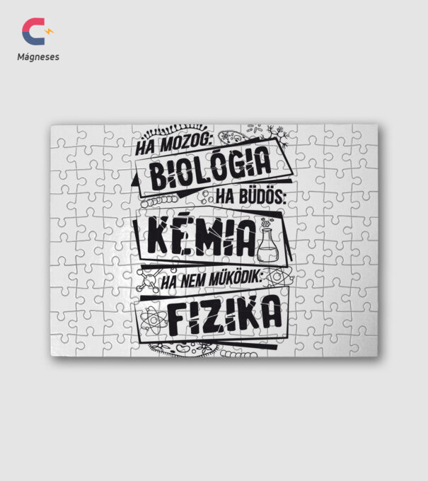 Bológia Kémia Fizika minta fehér pólón
