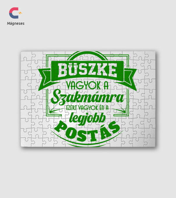 Büszke vagyok a szakmámra Postás minta fehér pólón