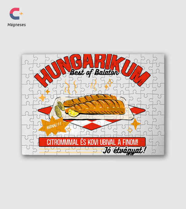 Hekk Hungarikum minta fehér pólón
