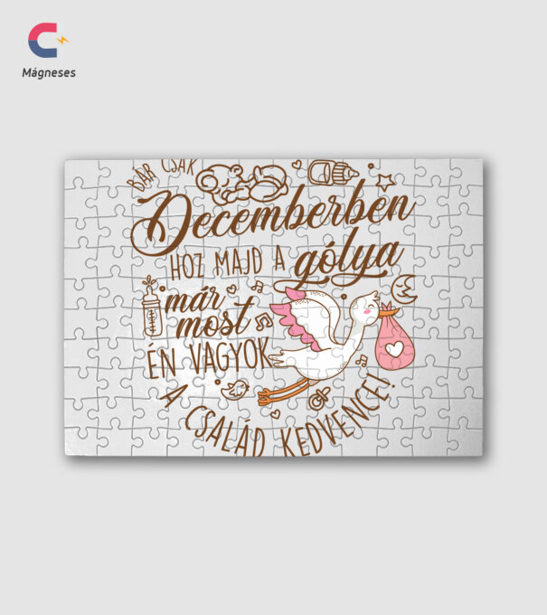 Hoz a gólya lány December minta fehér pólón