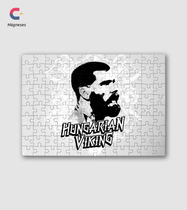 Hungarian Viking fehér minta fehér pólón