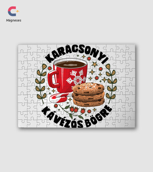 Karácsonyi kávé minta fehér pólón