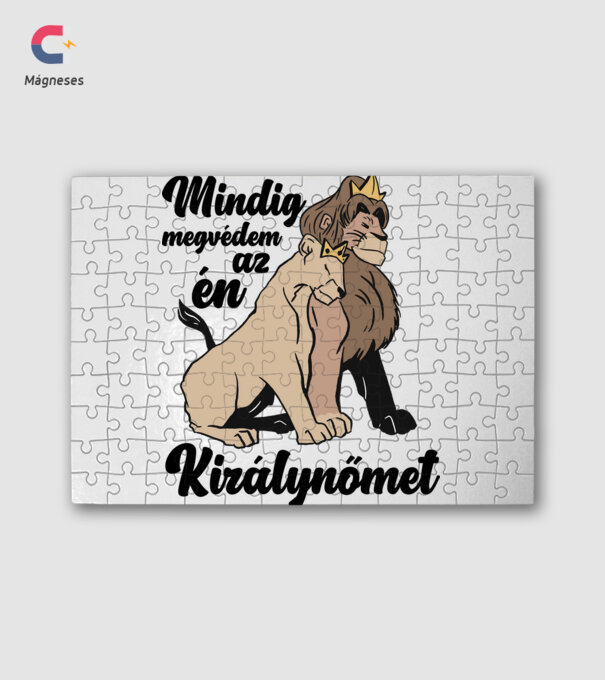 Királyi pár király lght minta fehér pólón