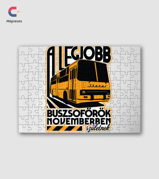 Legjobb buszsoffőr drk NOVEMBER minta fehér pólón