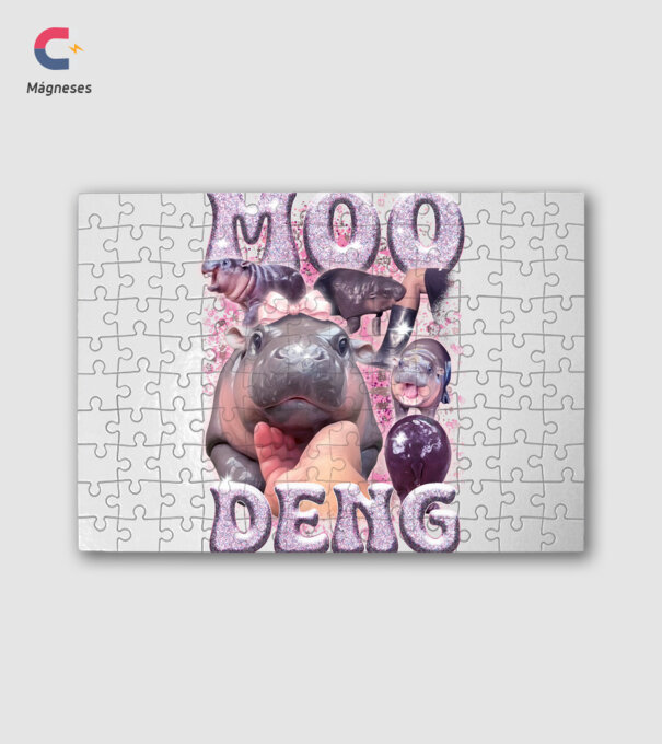 MOO DENG baby hippo minta fehér pólón