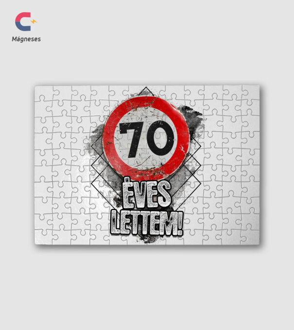 Speedlimit 70 éves fehérre minta fehér pólón
