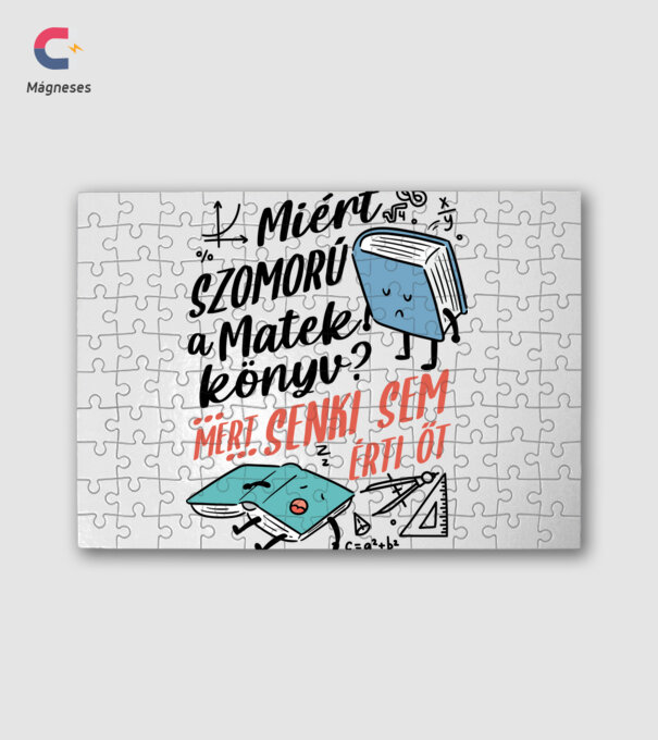 Szomorú matek könyv minta fehér pólón