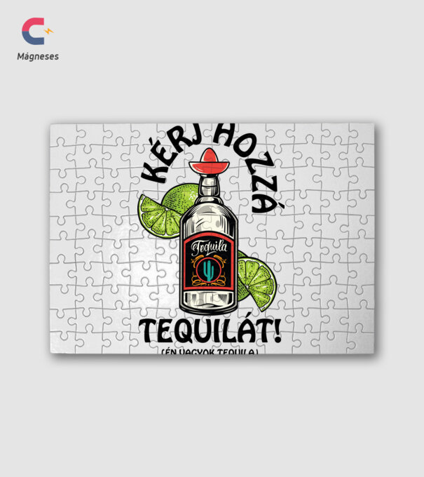 Tequila és citrom tequila fekete minta fehér pólón