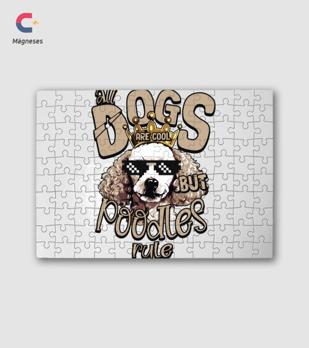 Uszkár Poodles rule minta fehér pólón