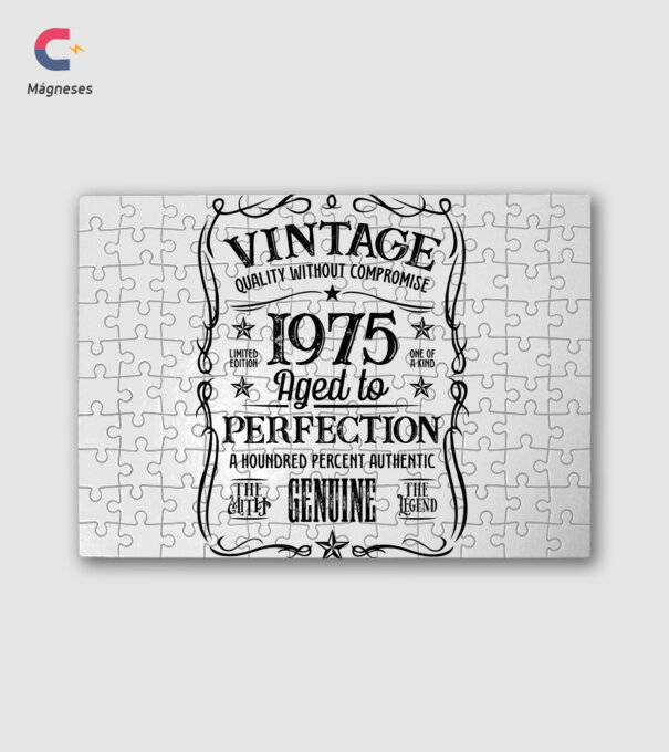 VINTAGE PERFECTION 1975 - fekete minta fehér pólón