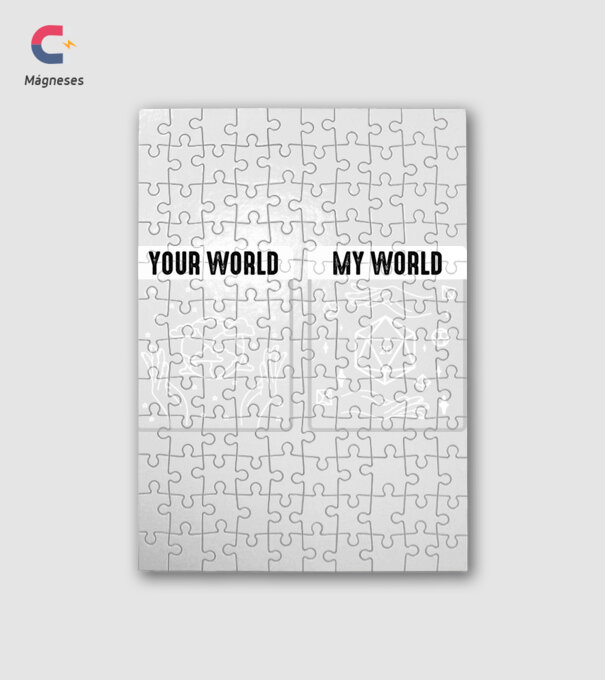 Your World my World minta fehér pólón