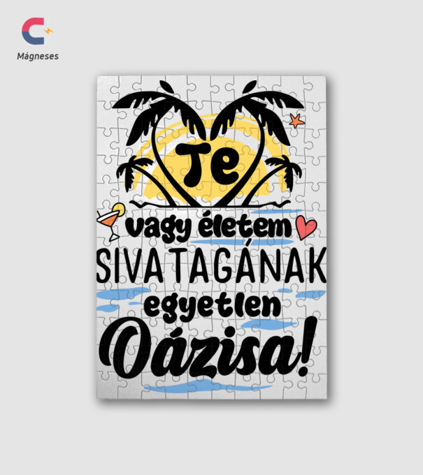 Életem oázisa minta fehér pólón