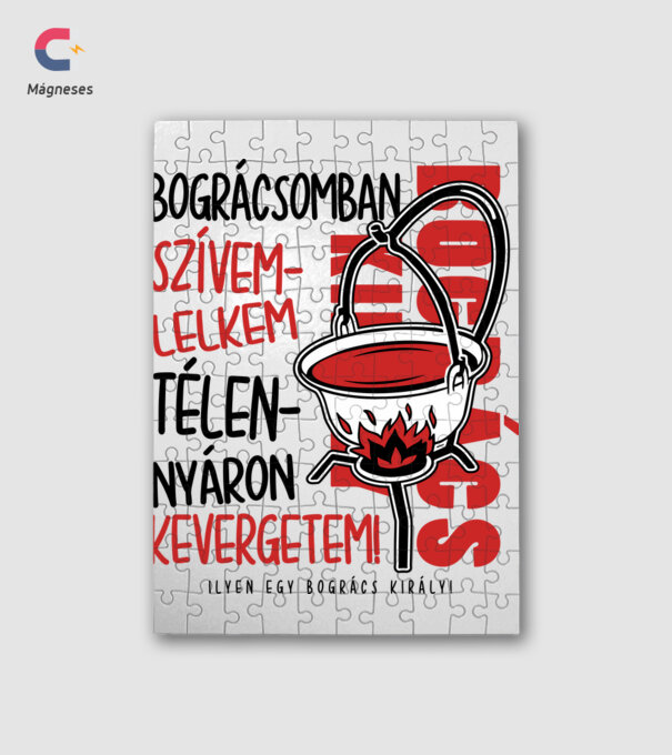 Bográcsomban szívem lelkem minta fehér pólón