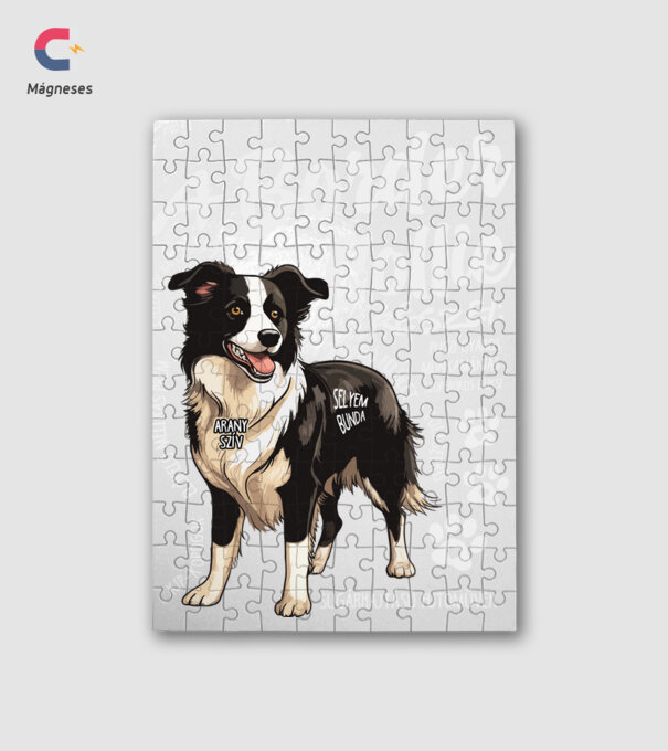 Border Collie részei minta fehér pólón