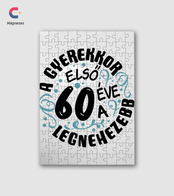 Gyerekkor 60 éves minta fehér pólón