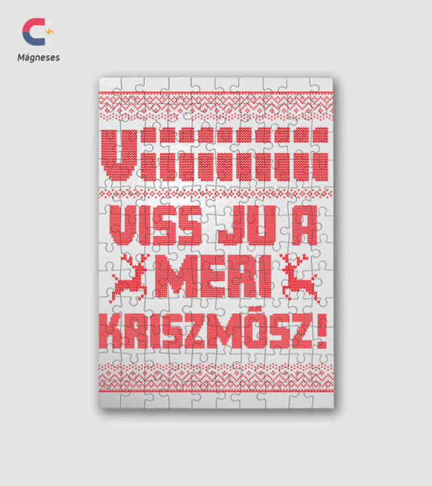 Karácsonyi csúnya pulcsi Vííííí vis jú a meri kriszmösz minta fehér pólón
