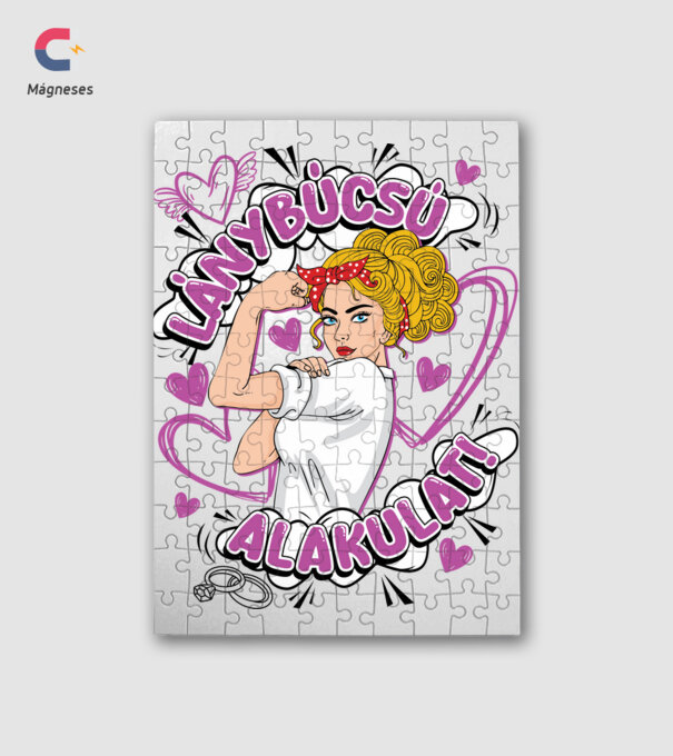 Lánybúcsú alakulat szőke Pinup lght minta fehér pólón