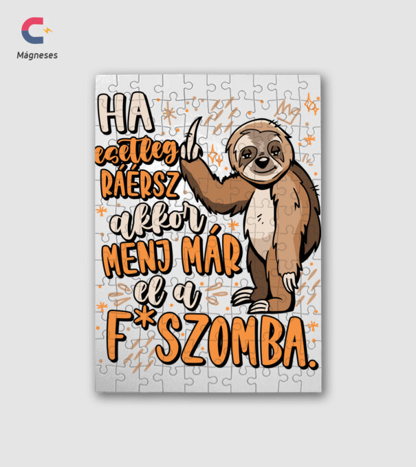 Menj a fszomba lajhár minta fehér pólón
