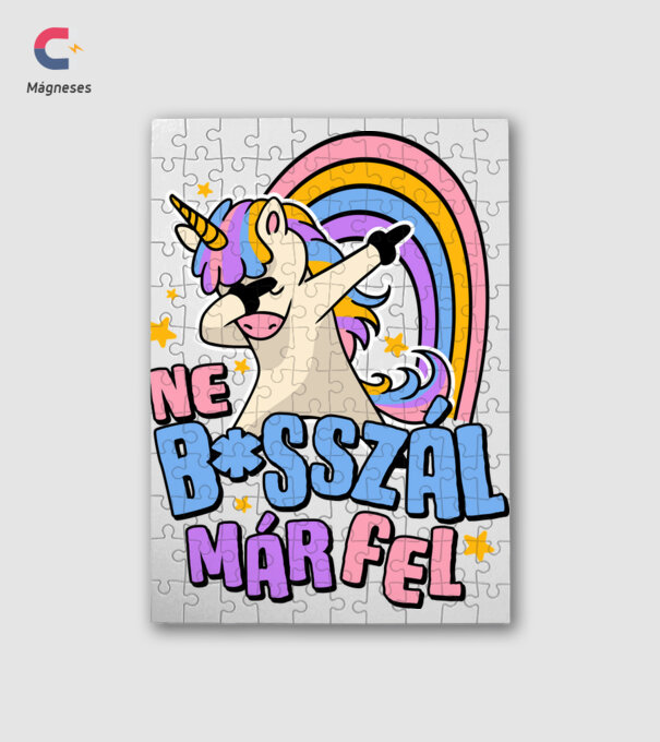 Ne bsszál fel unikornis minta fehér pólón