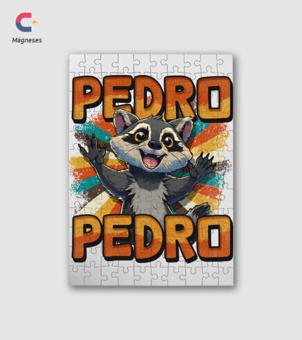 Retro Pedro minta fehér pólón