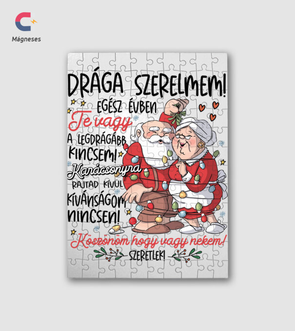 Szerelmes Mikulásék minta fehér pólón