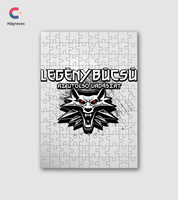 Witcher legénybúcsú minta fehér pólón