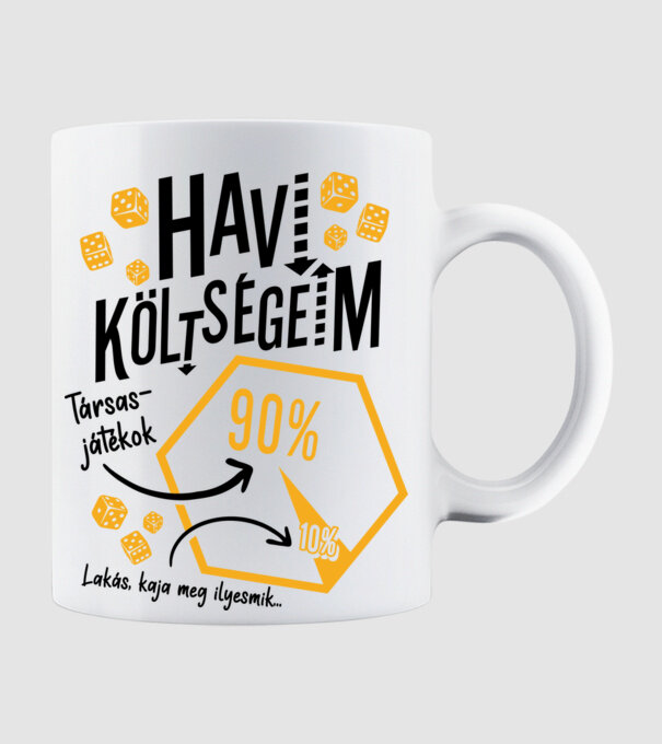 Havi költségeim feketére minta fehér pólón