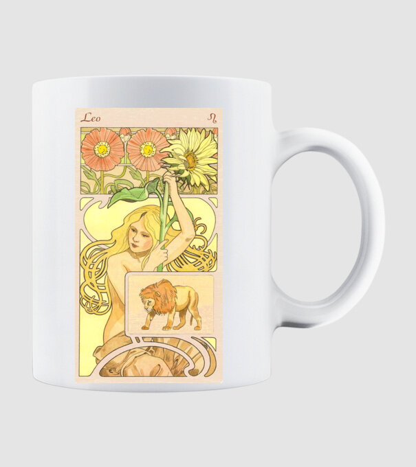 Tarot Horoszkóp OROSZLÁN minta fehér pólón