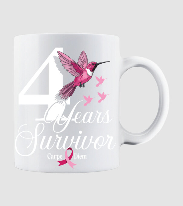 4 years survivor minta fehér pólón