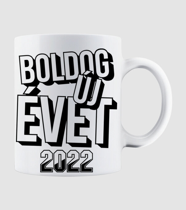 Boldog új évet 2022 minta fehér pólón
