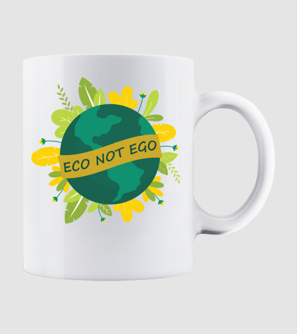 ECO NOT EGO minta fehér pólón