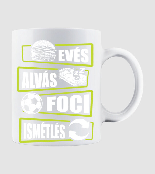 Evés ivás foci minta fehér pólón