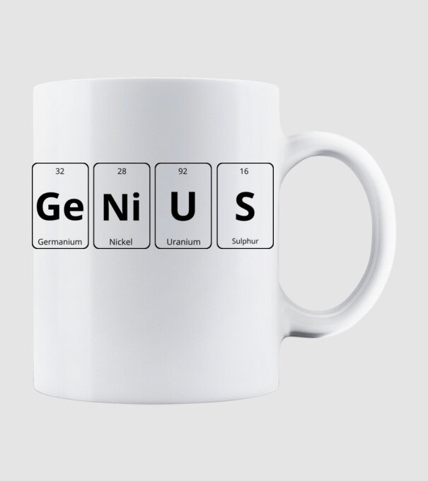 Genius periodus minta fehér pólón