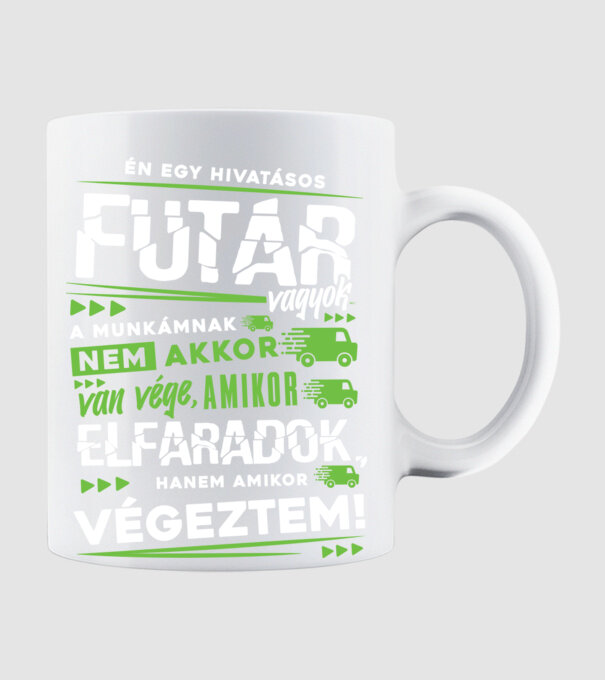 Hivatásos futár minta fehér pólón