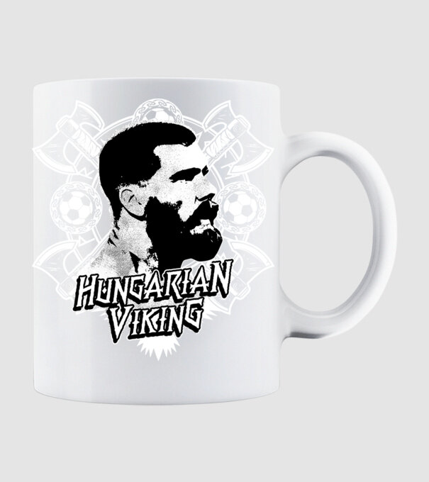 Hungarian Viking fehér minta fehér pólón