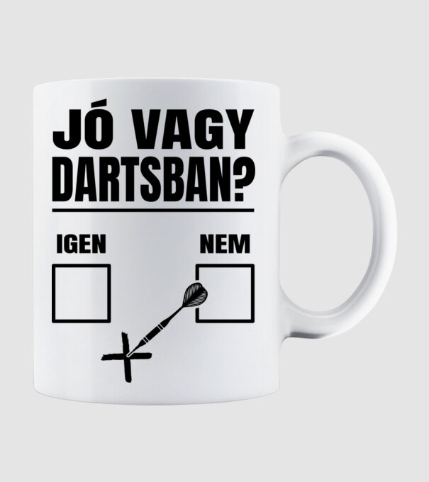 jó vagy dartsban - fekete minta fehér pólón