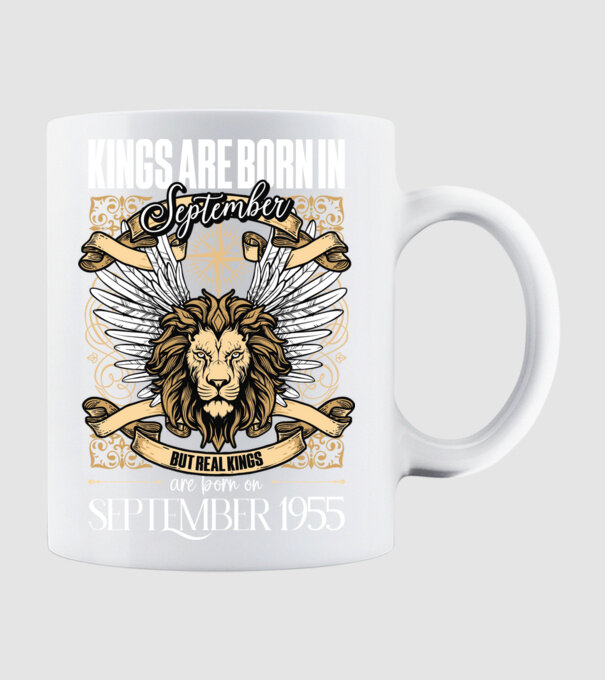 KINGS ARE BORN 1955 - SZEPTEMBER minta fehér pólón