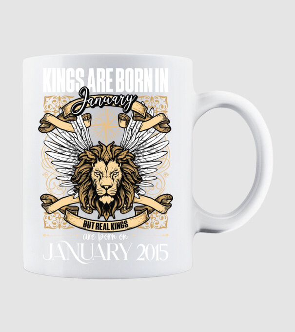 KINGS ARE BORN 2015 - JANUÁR minta fehér pólón