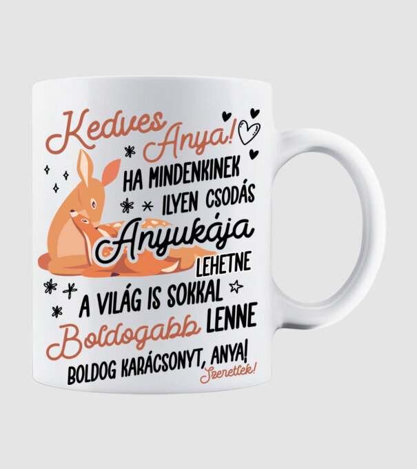 Legcsodásabb Anya őzikék minta fehér pólón