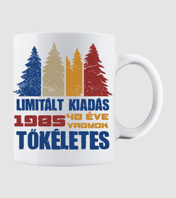 Limitált kiadás - 1985 40 éves minta fehér pólón