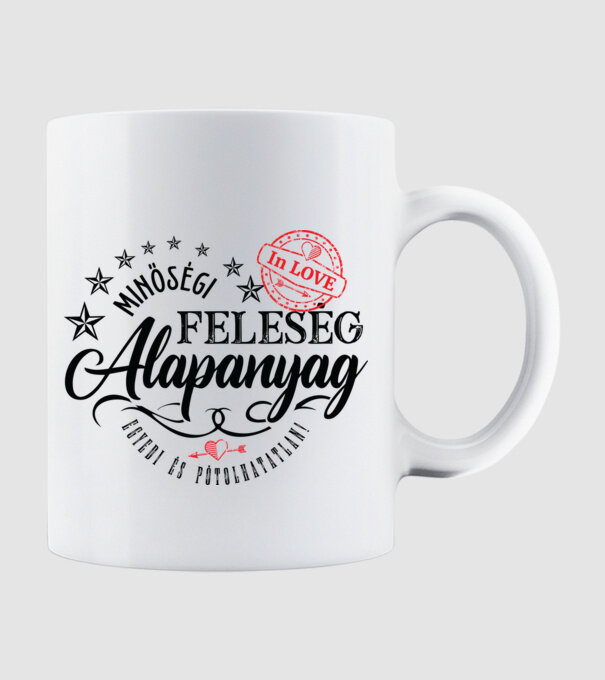 Minőségi feleség alapanyag minta fehér pólón